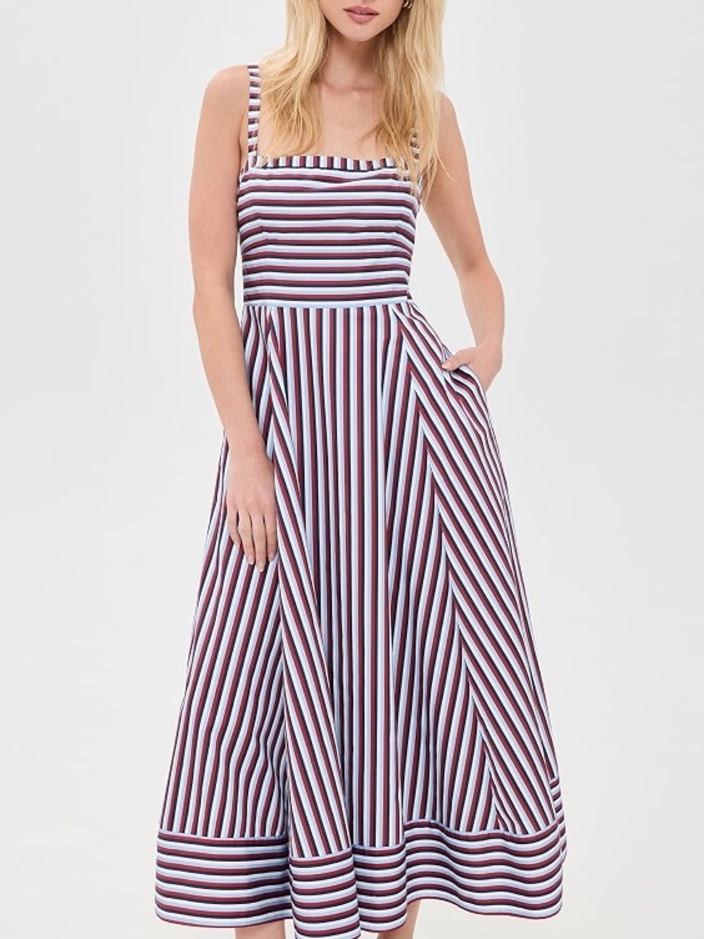 Hill house The Margot Striped Fit & Flare Midi Dress